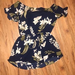 Tropical Romper! Off the shoulders!